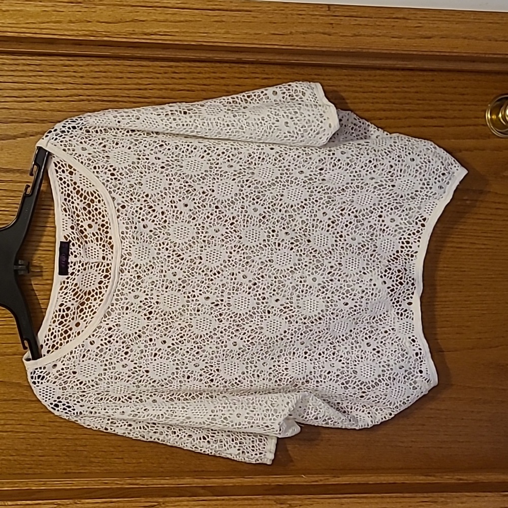 White bathing suit top cover up size 12